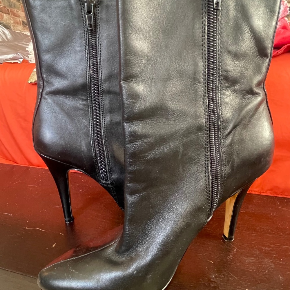INC international Concepts Black Leather Boots
